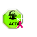 download Stop Acta With Blue Ribbon clipart image with 90 hue color