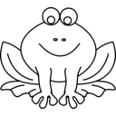 download Frog Line Art clipart image with 0 hue color