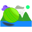 download Sphere In Scenery clipart image with 90 hue color