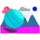 download Sphere In Scenery clipart image with 180 hue color