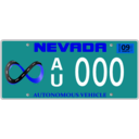 download Vehicle Registration Plate With Screws clipart image with 180 hue color