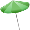 download Beach Umbrella clipart image with 0 hue color