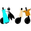 download Dancing Musical Notes clipart image with 180 hue color