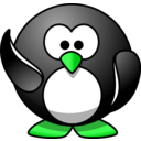 download Waving Penguin clipart image with 90 hue color