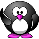 download Waving Penguin clipart image with 270 hue color