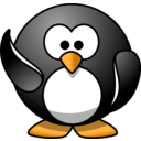 download Waving Penguin clipart image with 0 hue color