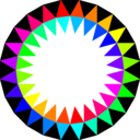 download Rainbow 24gon clipart image with 0 hue color