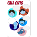 download Call Outs clipart image with 180 hue color