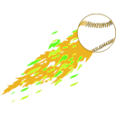 download Baseball With Flame clipart image with 45 hue color