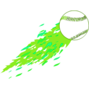 download Baseball With Flame clipart image with 90 hue color