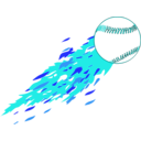 download Baseball With Flame clipart image with 180 hue color