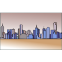 download Melbourne Skyline clipart image with 180 hue color