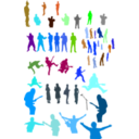 download Silhouettes clipart image with 180 hue color