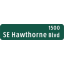 download Portland Oregon Street Name Sign Se Hawthorne Blvd clipart image with 45 hue color