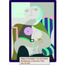 download Pablo Picasso La Lettura clipart image with 90 hue color