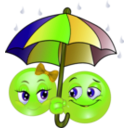 download Rainy Smiley Emoticon clipart image with 45 hue color