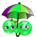 download Rainy Smiley Emoticon clipart image with 90 hue color