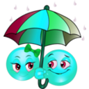 download Rainy Smiley Emoticon clipart image with 135 hue color