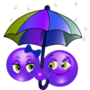 download Rainy Smiley Emoticon clipart image with 225 hue color