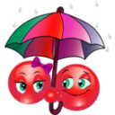 download Rainy Smiley Emoticon clipart image with 315 hue color