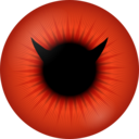 download Red Iris With Devil Pupil clipart image with 0 hue color