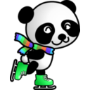 download Skating Panda clipart image with 135 hue color