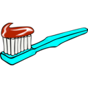 download Toothbrush And Toothpaste clipart image with 180 hue color