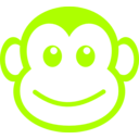 download Funny Monkey Face Simple Path clipart image with 180 hue color