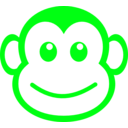 download Funny Monkey Face Simple Path clipart image with 225 hue color
