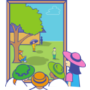 download Kids Looking Out Window clipart image with 0 hue color