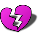 download Broken Heart clipart image with 90 hue color