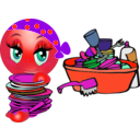download Washing Girl Smiley Emoticon clipart image with 315 hue color
