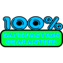 download Satisfaction Guaranteed Vector Sticker clipart image with 135 hue color