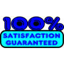 download Satisfaction Guaranteed Vector Sticker clipart image with 180 hue color