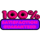 download Satisfaction Guaranteed Vector Sticker clipart image with 270 hue color
