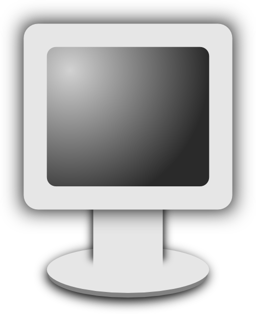 Computer Screen Icon Grayscale