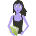 download Student Girl With Book clipart image with 225 hue color