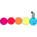 download Rainbow Caterpillar clipart image with 315 hue color