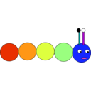 download Rainbow Caterpillar clipart image with 0 hue color