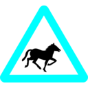 download Roadsign Horse clipart image with 180 hue color