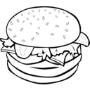 download Fast Food Lunch Dinner Hamburger clipart image with 0 hue color