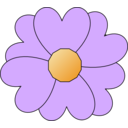 download Simple Purple Flower clipart image with 0 hue color