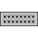 download 16 Port Patch Panel clipart image with 270 hue color