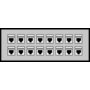 download 16 Port Patch Panel clipart image with 0 hue color