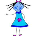download Little Doll clipart image with 180 hue color