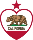 California Flag Heart Star On Top