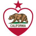 download California Flag Heart Star On Top clipart image with 0 hue color