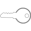 download Key Line Art clipart image with 0 hue color