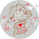 Girl And Flying Hearts