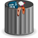 download Trash Can clipart image with 315 hue color